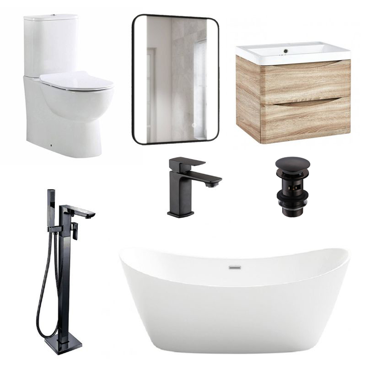 Taha Freestanding Bath Deal - Black