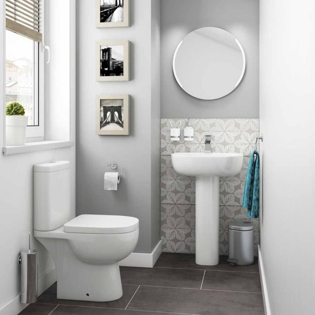 Rak Tonique Easy Plumb Close Coupled Open Back Toilet &amp; Soft Close Seat