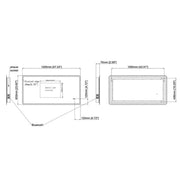 Stream II 1200 x 600mm Bluetooth LED Touch Mirror with Demister & Shaver Point - Technical drawing