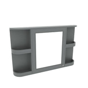 Kingsbury Classic Curve Mirror Cabinet - Shadow Grey - Technical drawing