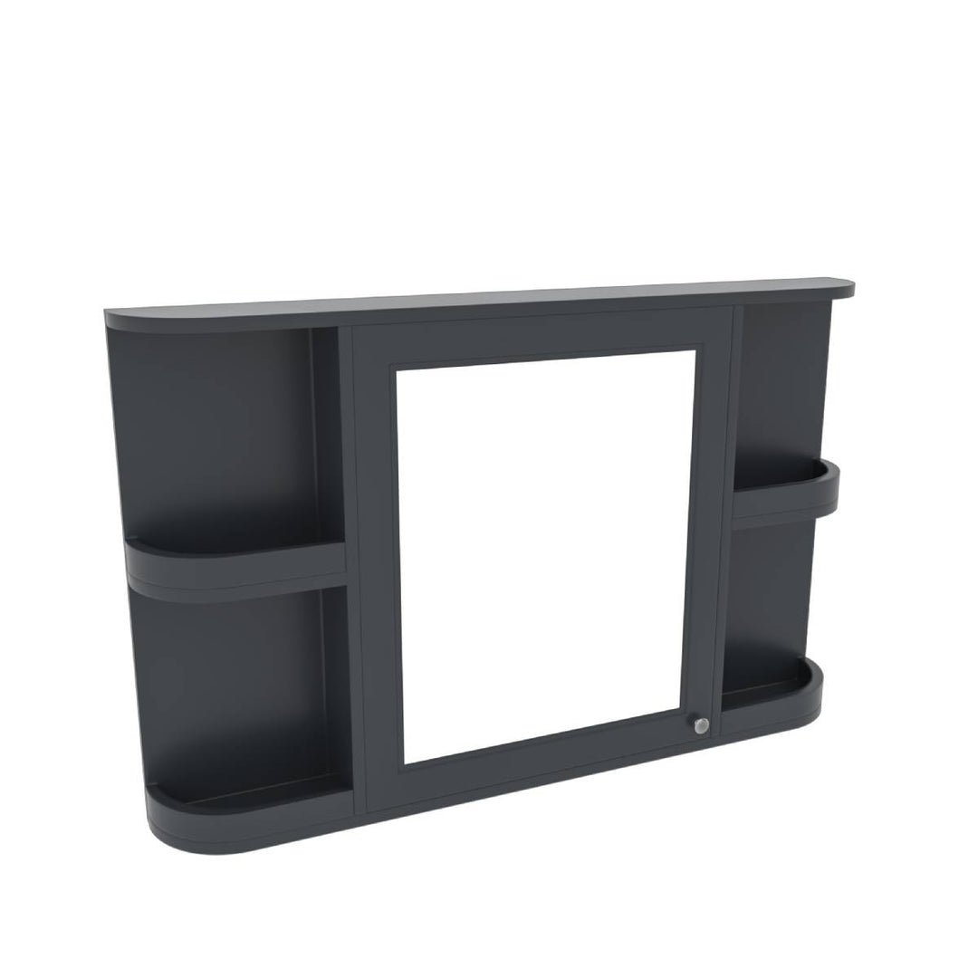 Kingsbury Classic Curve Mirror Cabinet - Shadow Grey