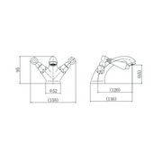 Victoria Bianco Mono Basin Mixer With Click Clack Waste - Chrome - Technical drawing