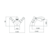 Victoria Nero Mono Basin Mixer With Click Clack Waste - Chrome - Technical drawing