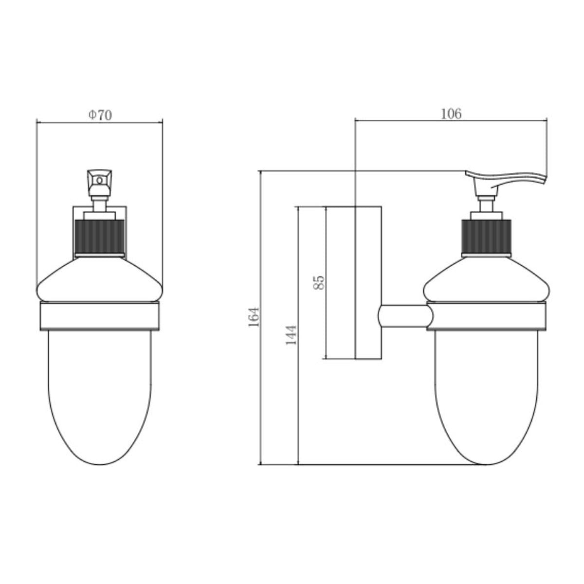 Twiggy Soap Dispenser - Technical drawing