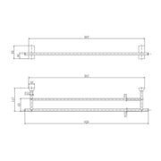 Twiggy Double Towel Rail - Technical drawing
