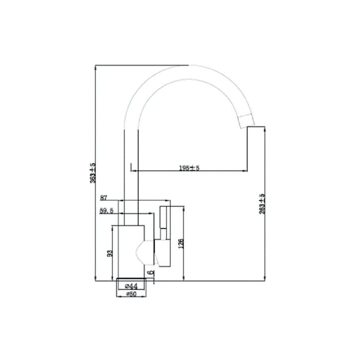Tre Mercati Kitchener Modern Mono Sink Mixer Tap