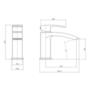 Tre Mercati Ripley Basin Mixer - No waste - Technical drawing