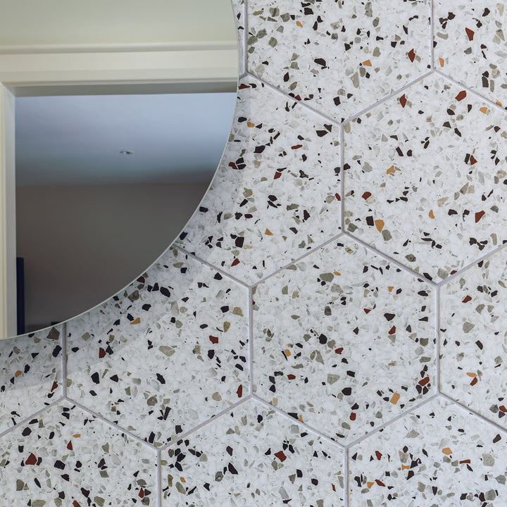 Tempo Mix Matt 20 x 24cm Hexagaon Porcelain Tile - 0.92 sqm perbox