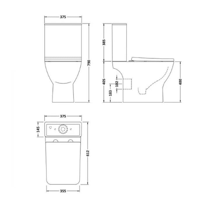 Modern Square Basin, Toilet &amp; Tap Pack