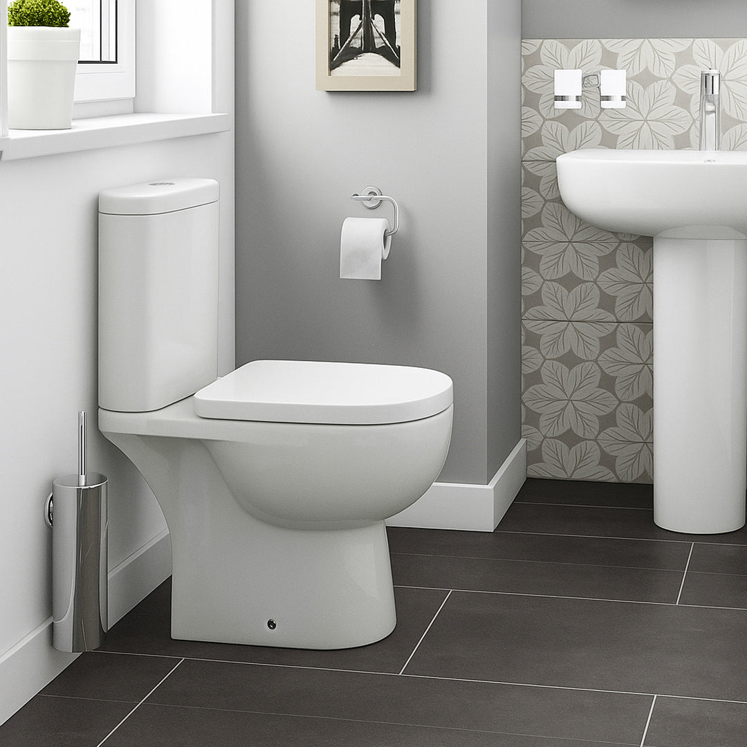 Rak Tonique Easy Plumb Close Coupled Open Back Toilet & Soft Close Seat
