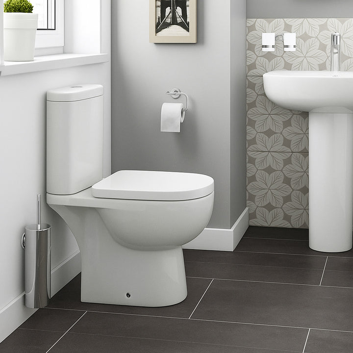 Rak Tonique Easy Plumb Close Coupled Open Back Toilet &amp; Soft Close Seat