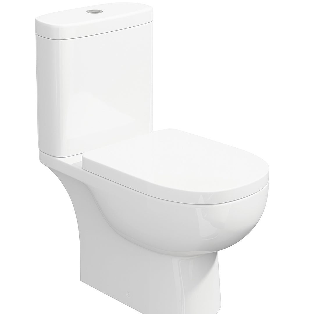 Rak Tonique Easy Plumb Close Coupled Open Back Toilet &amp; Soft Close Seat