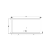 Nuie 1800 x 900mm Rectangular Shower Tray - Slate Grey - Technical drawing