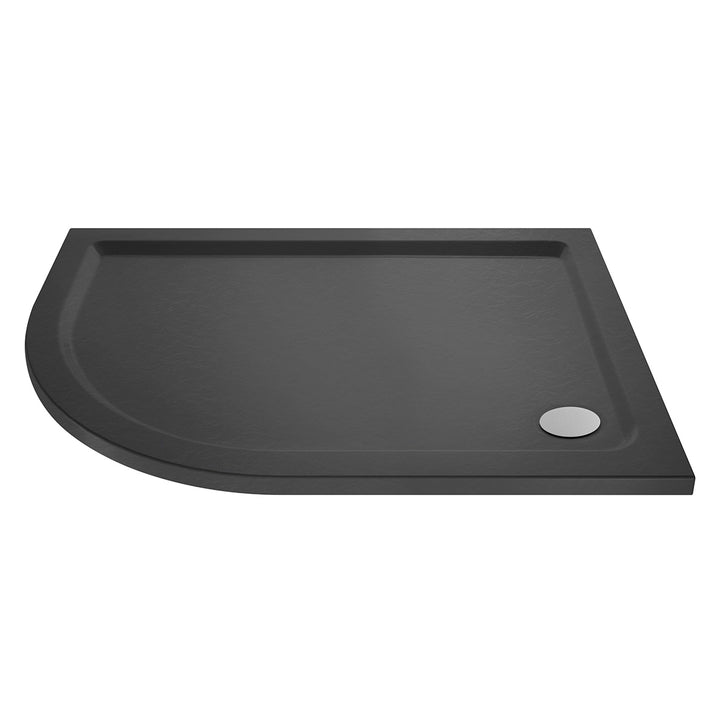 Nuie 1000 x 800mm Offset Quadrant Shower Tray - Left Hand - Slate Grey
