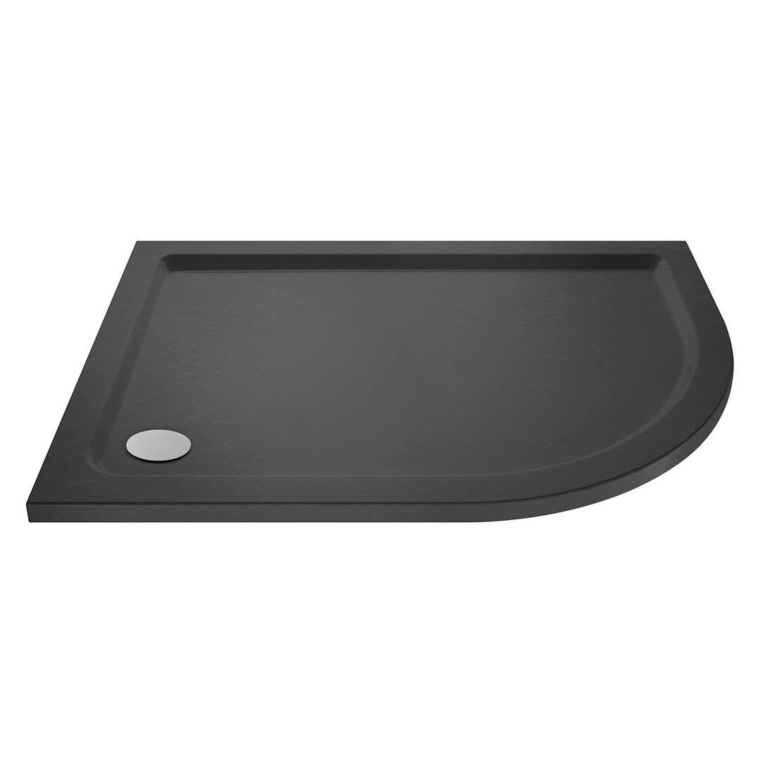 Nuie 1200 x 900mm Offset Quadrant Shower Tray - Right Hand - Slate Grey