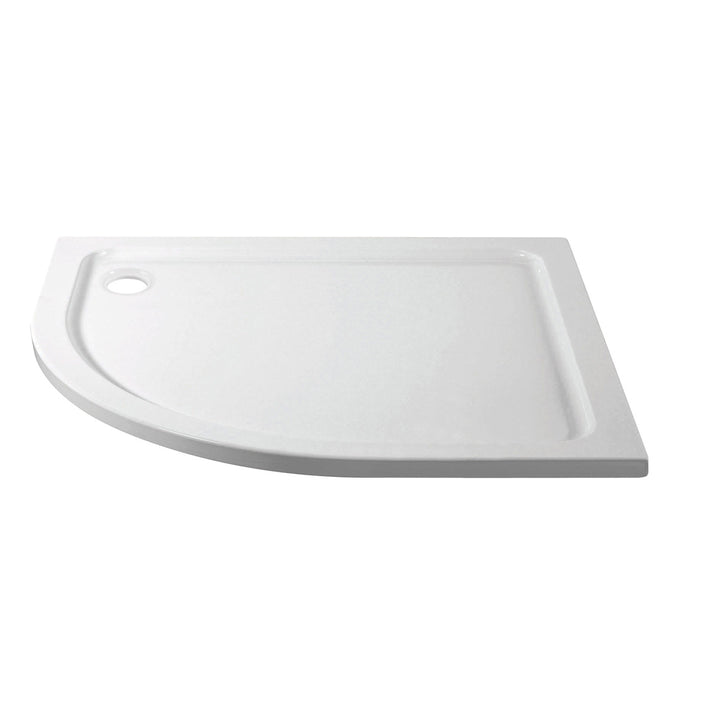 Elements 1000 x 800mm Offset Quadrant Slim Line Shower Tray - Left Hand with Corner Waste