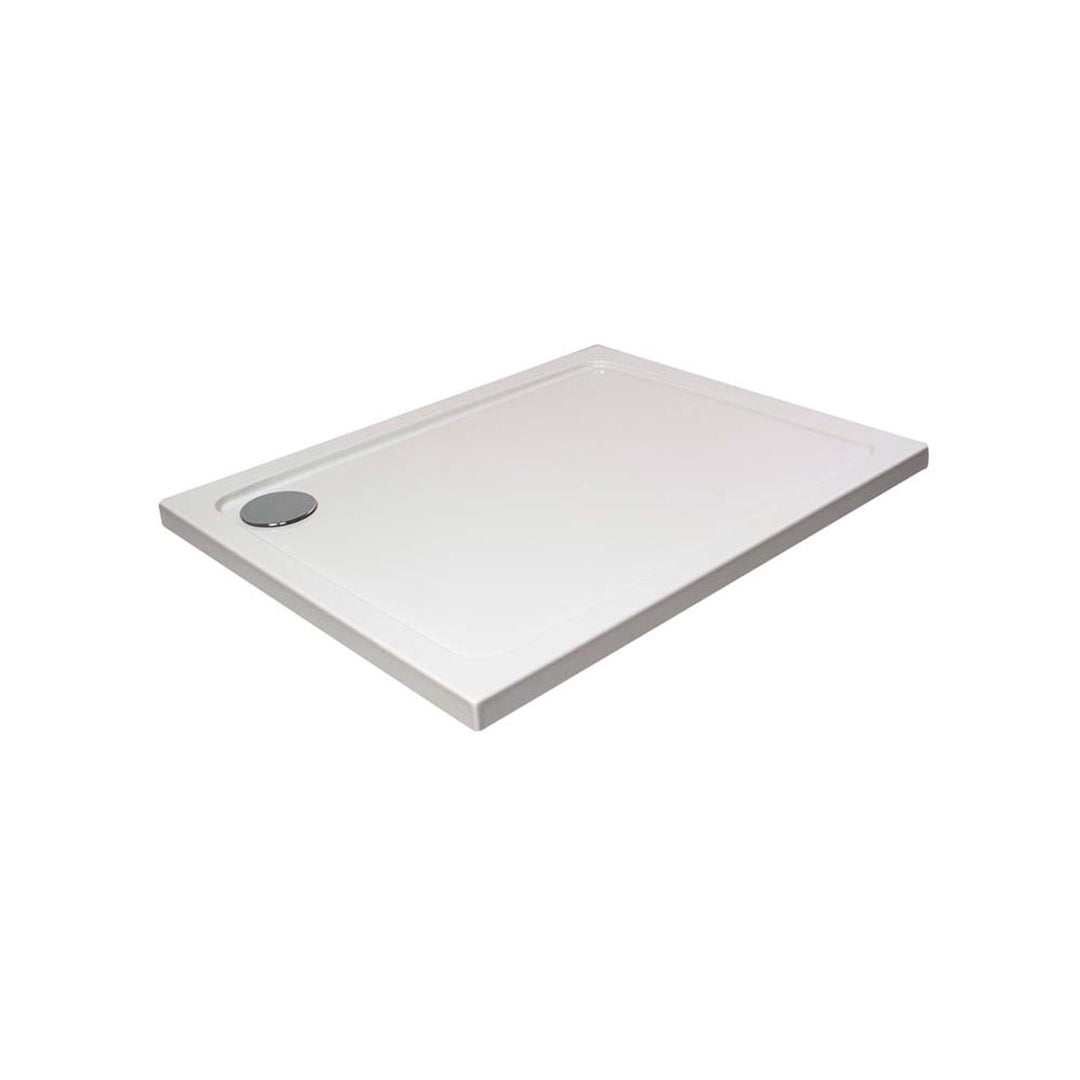 Elements 900 x 700mm Rectangle Slim Line Shower Tray with Corner Waste