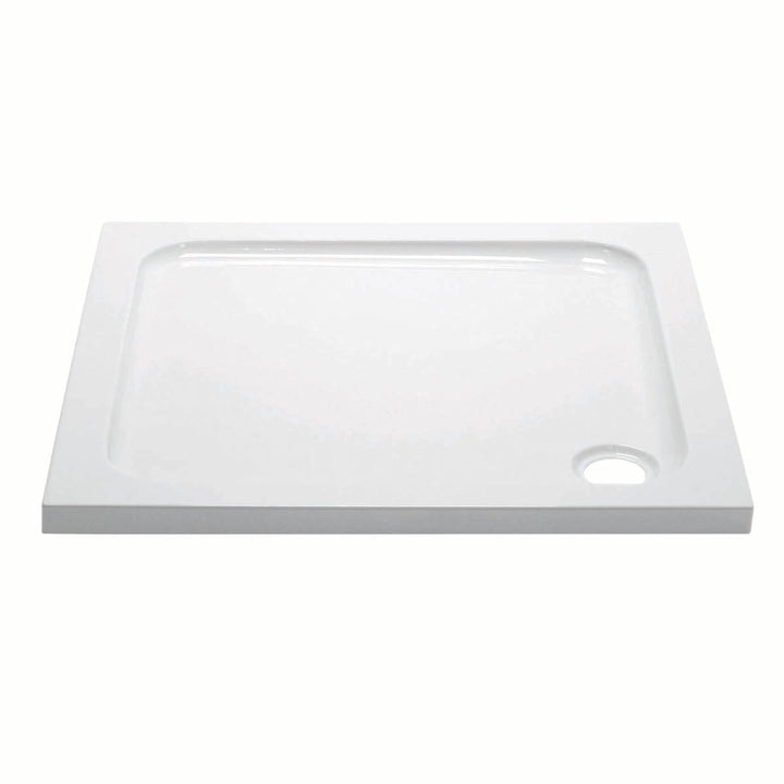 Elements 800 x 700mm Rectangle Slim Line Shower Tray with Corner Waste