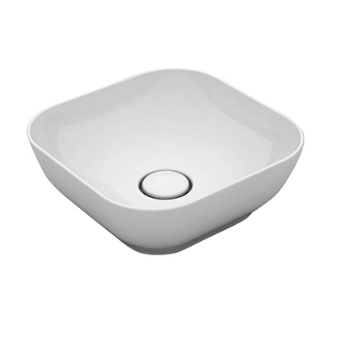 Olympia Quadro 380mm Counter Top Basin &amp; Click Clack Waste - Matt Grey