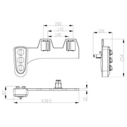 Eliseo Ricci Universal Toilet Seat Bidet - Technical drawing