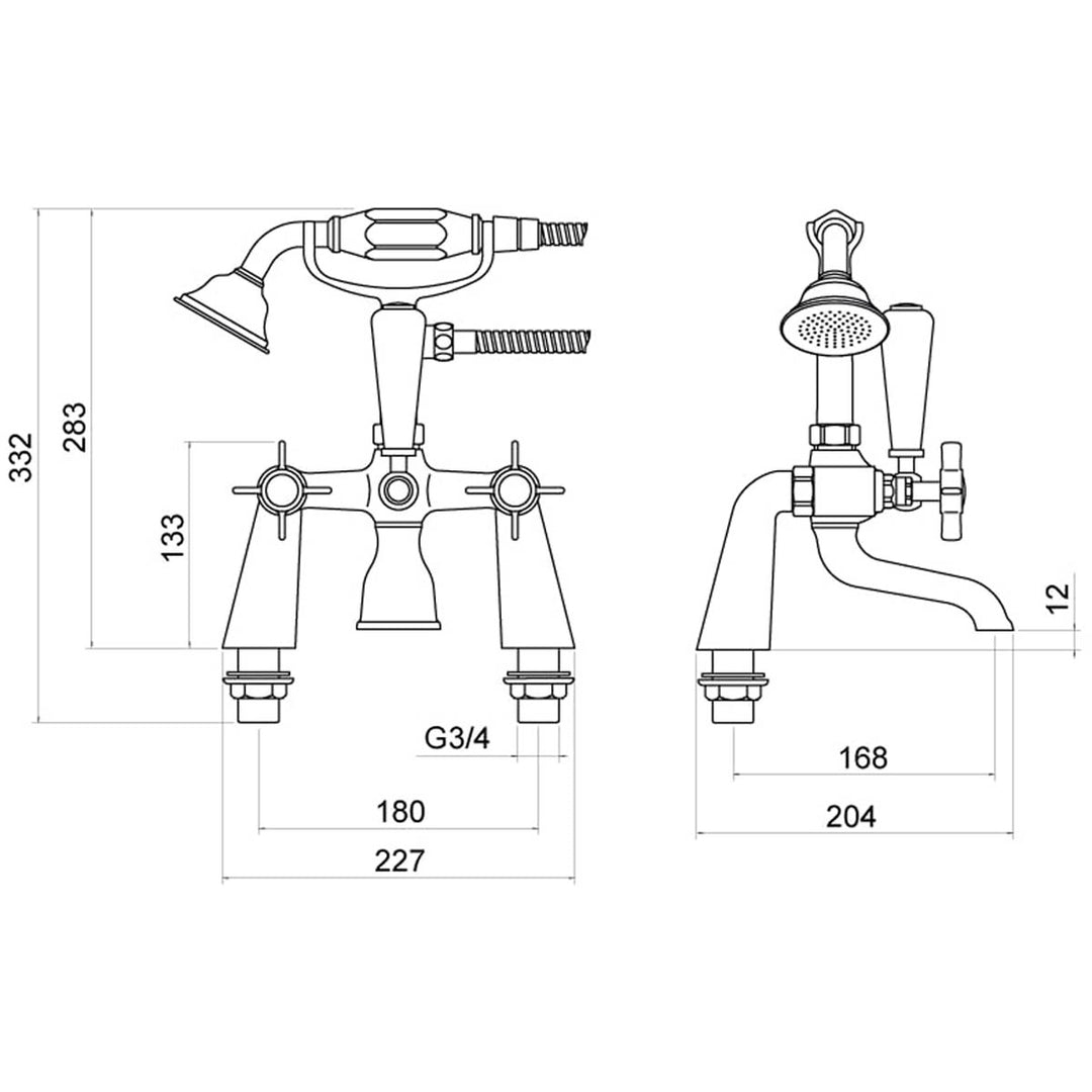 Trisen Wisley Bath Shower Mixer With Shower Kit