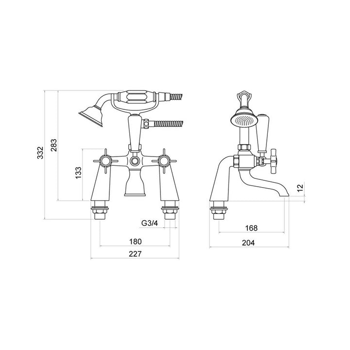 Trisen Wisley Bath Shower Mixer With Shower Kit
