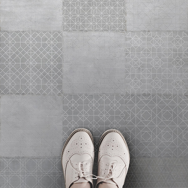 Trazos White Matt Glazed 20 x 20cm Porcelain Wall &amp; Floor Tile - 1sqm perbox