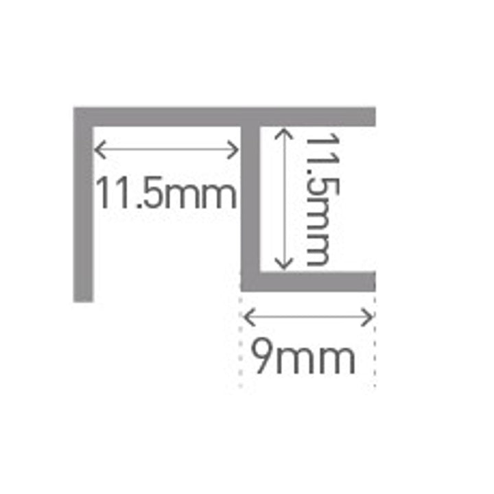 CLASSIC Type 100 Flush Corner Aluminium Extrusion - Bright Polished - 2450mm Long