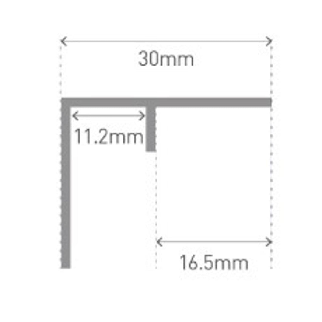 CLASSIC Type 101 Invisible Internal Corner Aluminium Extrusion - Mill Finish - 2450mm Long
