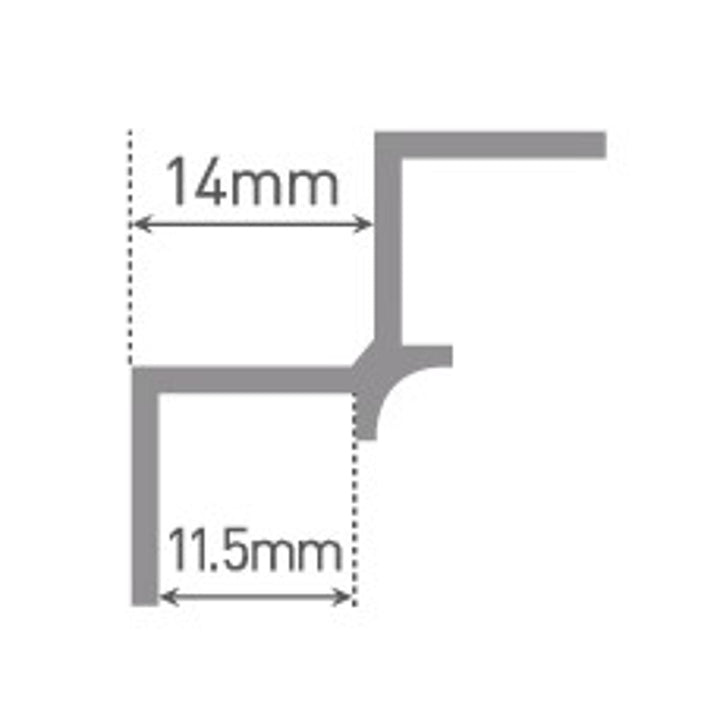 CLASSIC Type A Internal Corner Aluminium Extrusion - Black - 2450mm Long