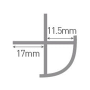 CLASSIC Type B External Corner Aluminium Extrusion - White - 2450mm Long - Technical drawing