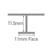 CLASSIC Type D Continuous H Joint Aluminium Extrusion - White - 2450mm Long - Technical drawing