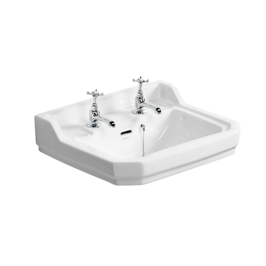 Ideal Standard Waverley Classic 560mm 2 Taphole Basin &amp; Full Pedestal