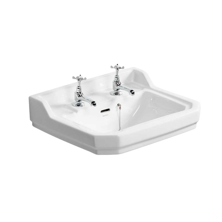 Ideal Standard Waverley Classic 560mm 2 Taphole Basin &amp; Full Pedestal