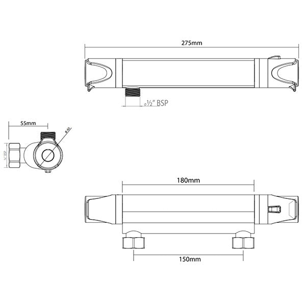 Triton Dene Cool Touch Bar Mixer Shower