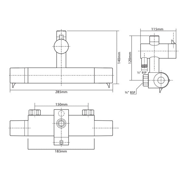 Triton Dene Diverter Thermostatic Mixer Shower