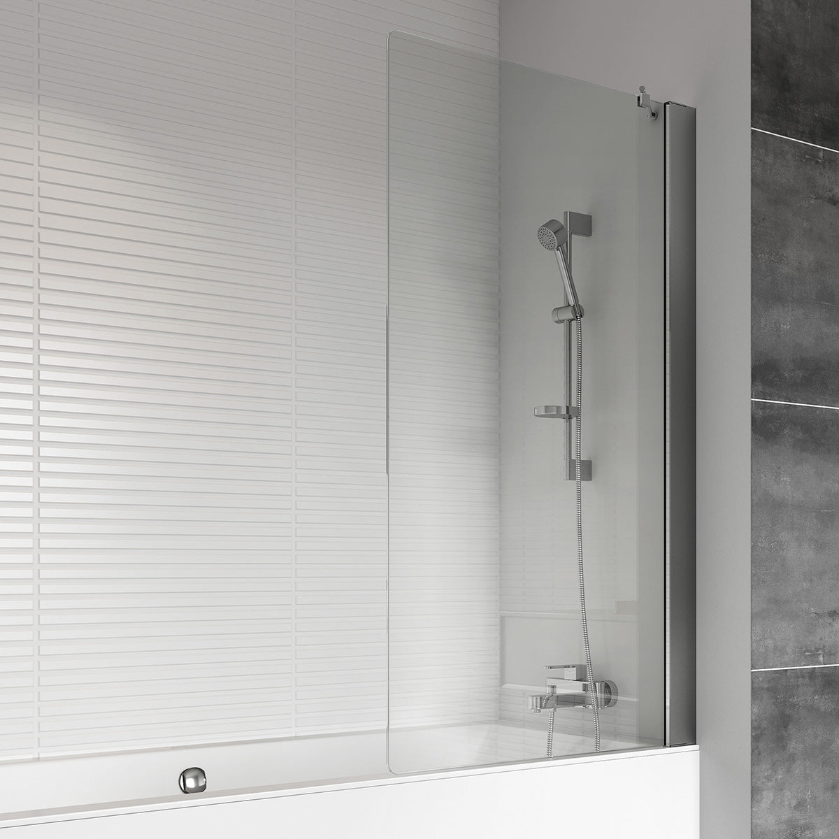 Roman Haven8 Fixed Bath Screen - Silver – Bathshack