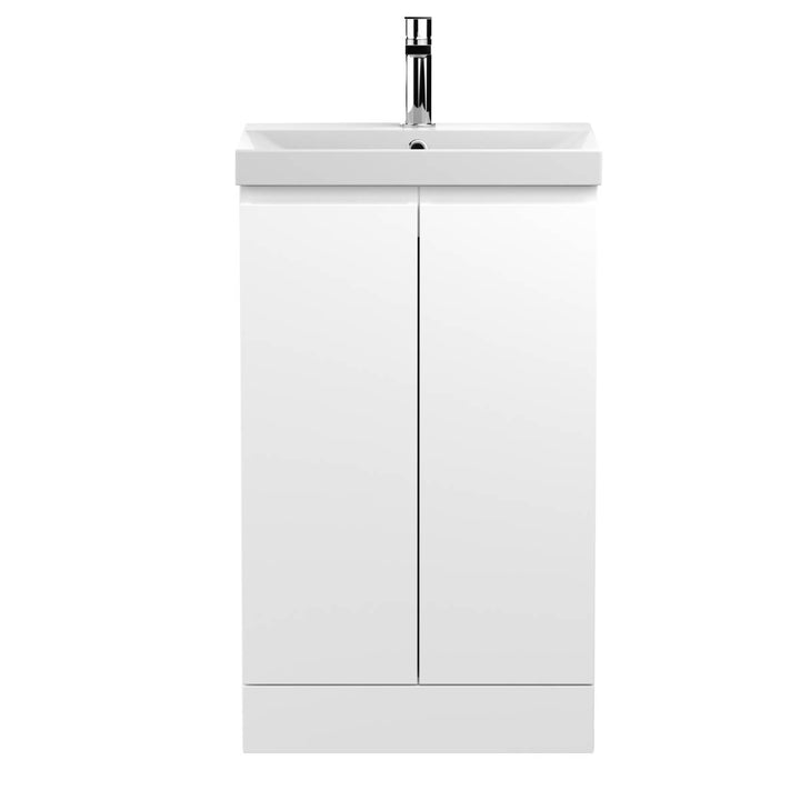 Hudson Reed Urban 500mm Floorstanding Vanity Unit &amp; Thin-Edged Basin - Satin White URB107D