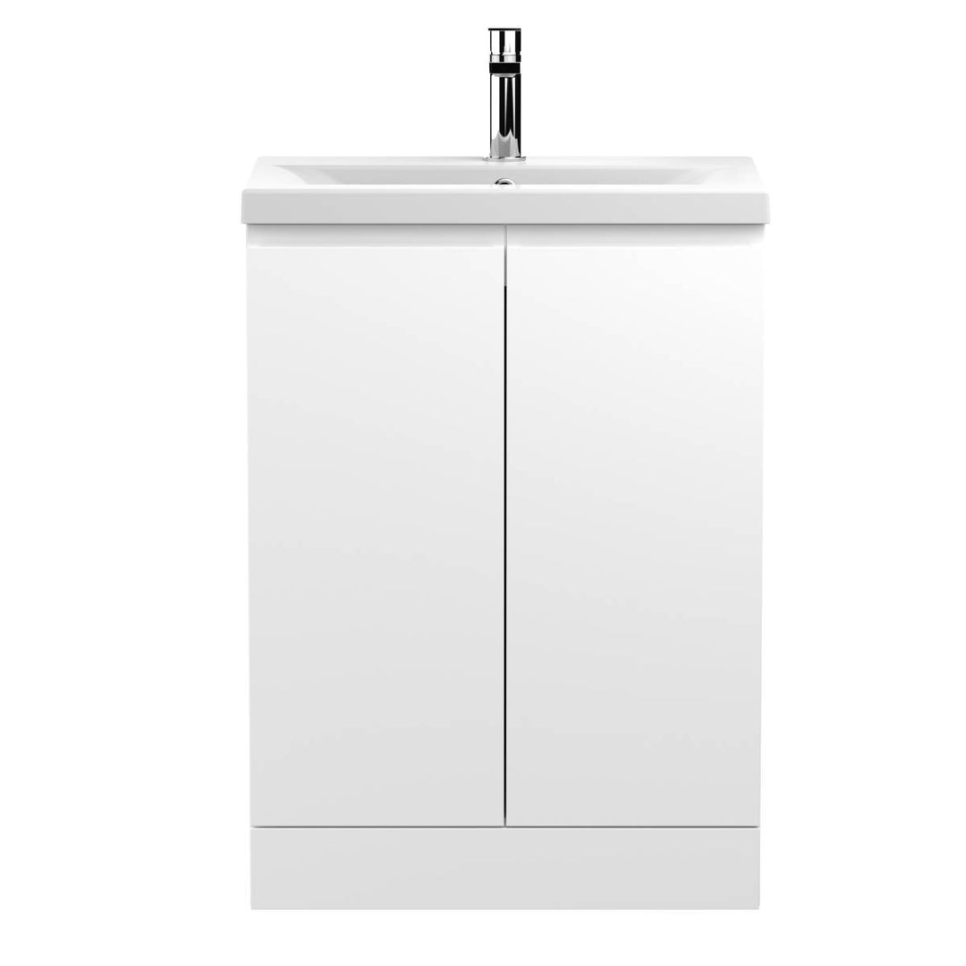 Hudson Reed Urban 500mm Floorstanding Vanity Unit & Curved Basin - Satin Grey 