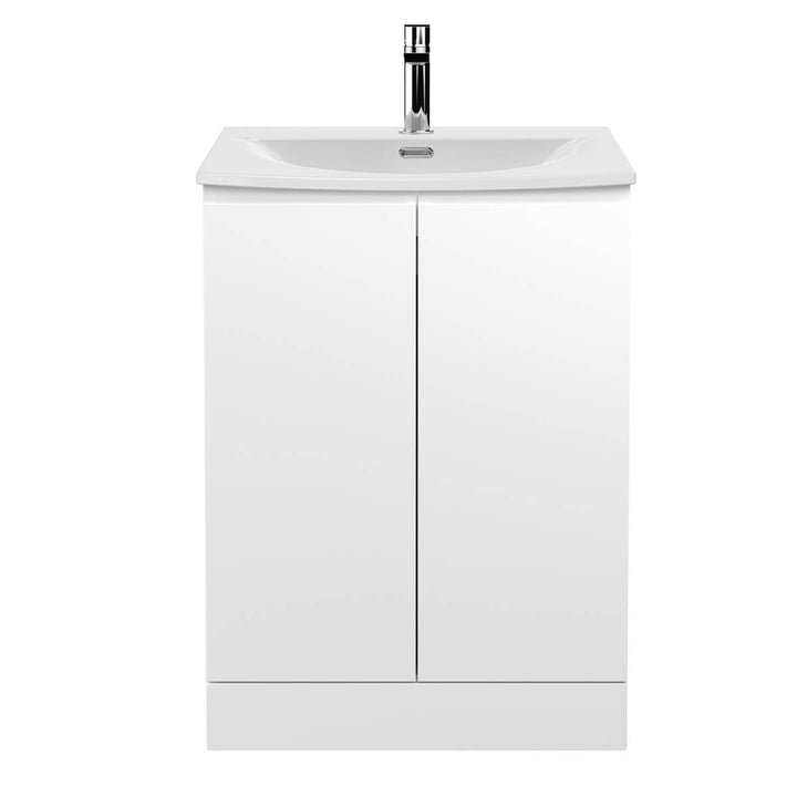 Hudson Reed Urban 600mm Floorstanding Vanity Unit &amp; Thin-Edged Basin - Satin Blue 