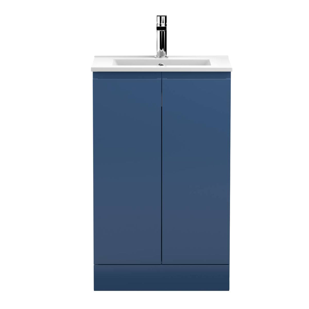 Hudson Reed Urban 500mm Floorstanding Vanity Unit & Minimialist Basin - Satin Grey 