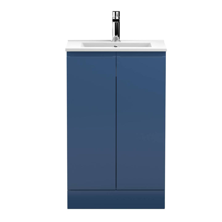 Hudson Reed Urban 500mm Floor Standing Vanity Unit &amp; Minimialist Basin - Satin Blue URB307B