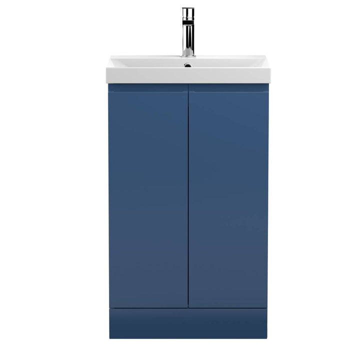 Hudson Reed Urban 500mm Floor Standing Vanity Unit &amp; Thin-Edged Basin - Satin Blue URB307D