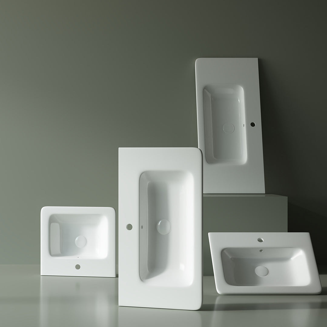 Urban 800mm Slim Ceramic Vanity Basin - White