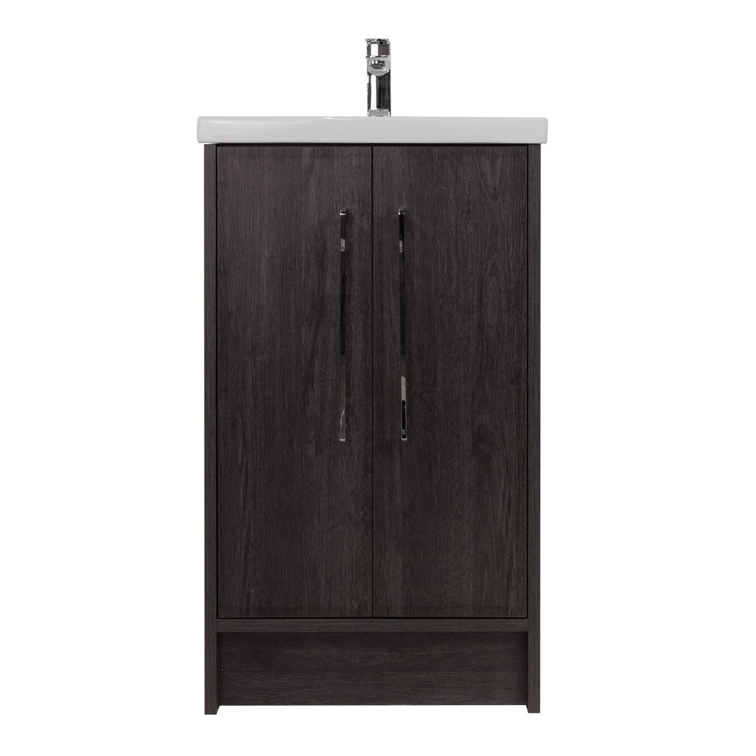 Josef Martin Urbano 500mm Space Saver Floor Standing 2 Door Vanity Unit &amp; Mid Edge Inset Basin - Roble Azabache