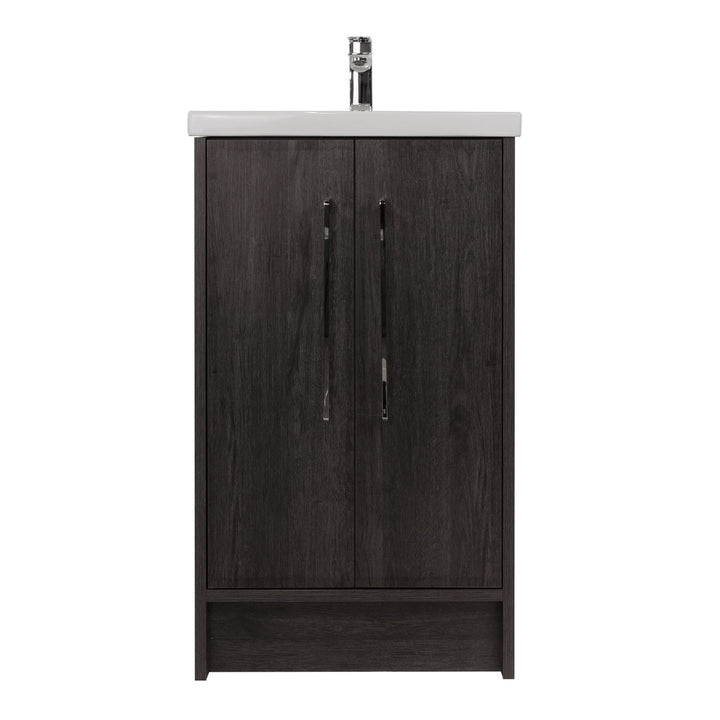 Josef Martin Urbano 500mm Space Saver Floor Standing 2 Door Vanity Unit &amp; Mid Edge Inset Basin - Roble Azabache
