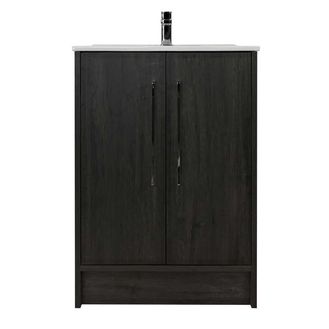 Josef Martin Urbano 600mm Space Saver Floor Standing Vanity Unit &amp; Basin - Roble Azabache