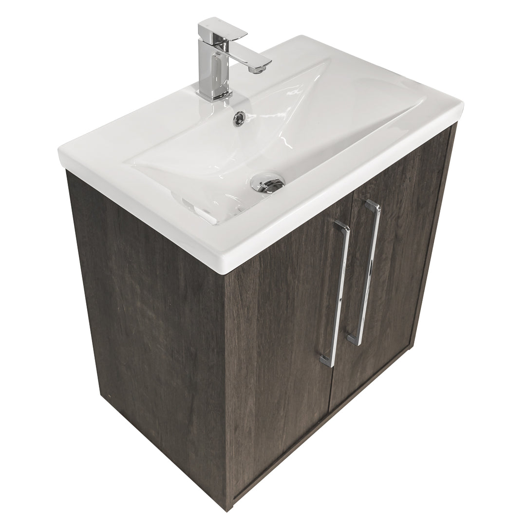 Josef Martin Urbano 600mm Space Saver Wall Hung Vanity Unit & Basin - Roble Azabache