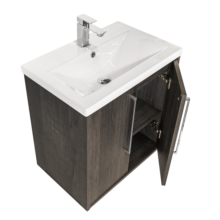 Josef Martin Urbano 600mm Space Saver Wall Hung Vanity Unit &amp; Basin - Roble Azabache