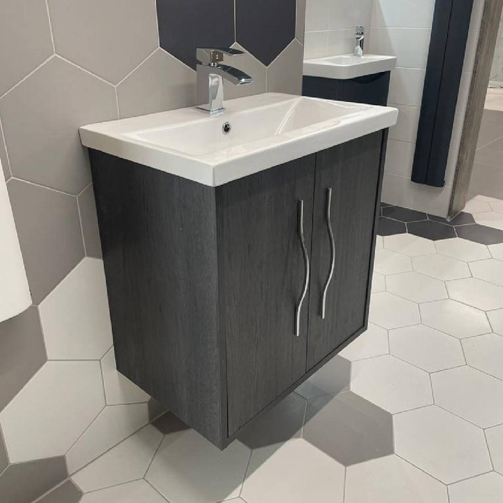 Josef Martin Urbano 600mm Space Saver Wall Hung Vanity Unit &amp; Basin - Roble Azabache